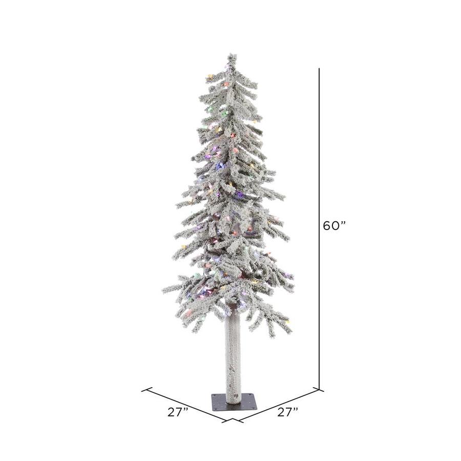 Featured image of post Slim Flocked Christmas Tree With Colored Lights