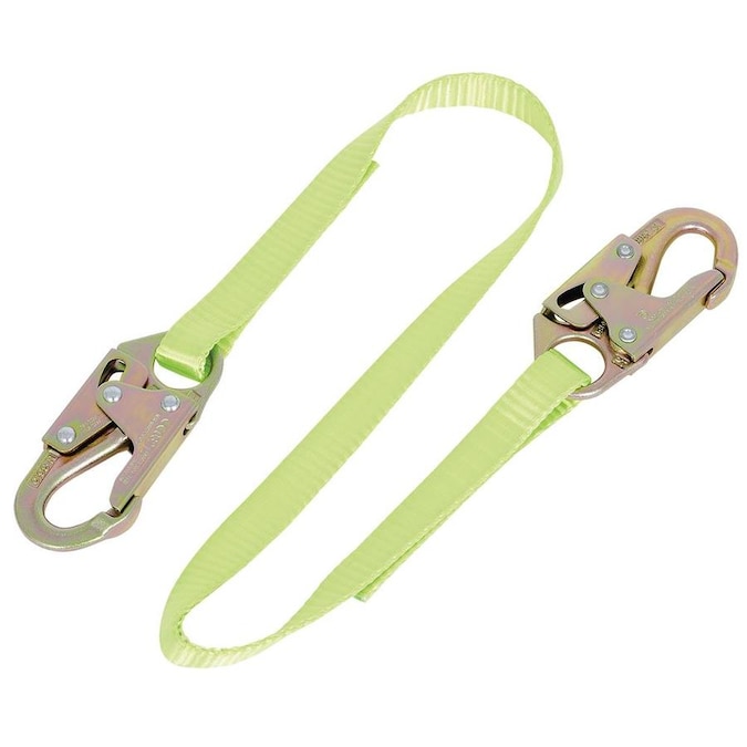 PeakWorks Restraint Lanyard with Webbing and 2 Snap Hooks, 4 Ft. L., Green in the Safety ...
