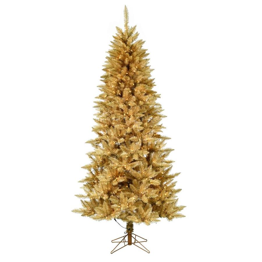 Vickerman 3.33-ft Pre-Lit Traditional Gold Artificial Christmas Tree