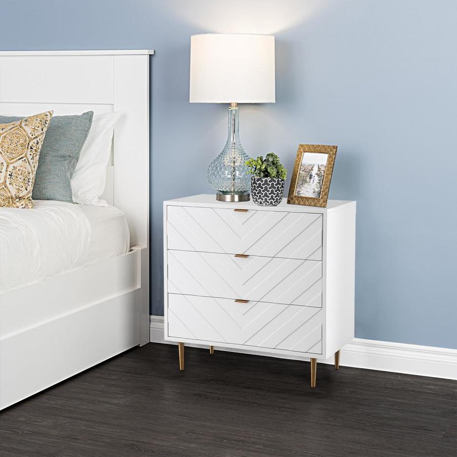 Casainc Storage Cabinet Side Table With 3 Drawer For Bedroom And Bathroom In The Nightstands Department At Lowes Com