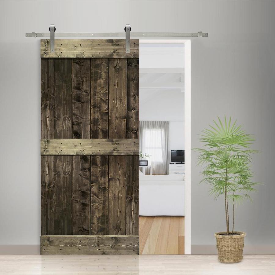 Calhome Mid-bar Wood Barn Door Espresso Ss72 30-in X 84-in Espresso 2 