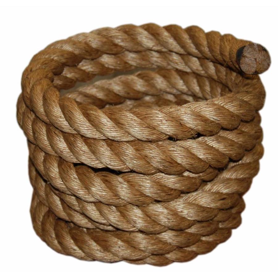 T.W. Evans Cordage 2in x 50ft Twisted Manila Rope (BytheRoll) in