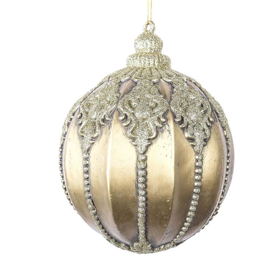 Vickerman Vickerman 9.5-in Champagne Antique Embossed Ball Ornament in