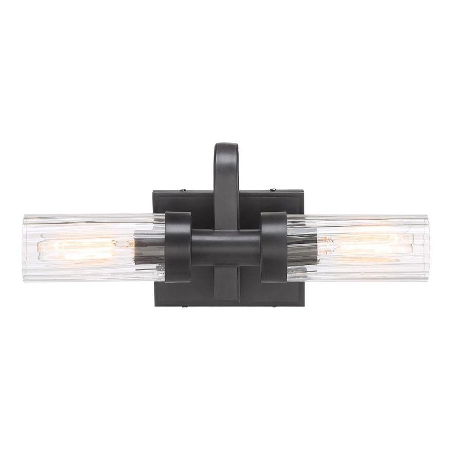 Designers Fountain Braden 2 Light Black Industrial Vanity Light Bar In The Vanity Lights Department At Lowes Com