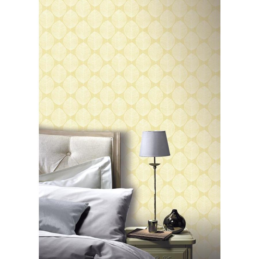 Arthouse Scandi Leaf Yellow Wallaper in the Wallpaper department at