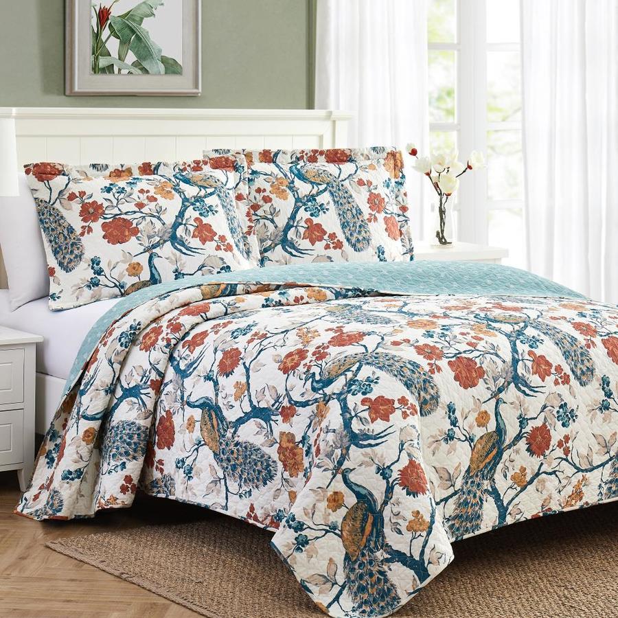 Queen Vivian 100% Cotton Coverlet Bedspread Comforter Bedcover Set 3pcs