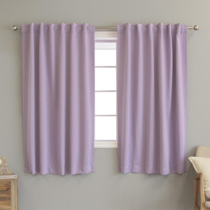 Best Home Fashion 52-inW x 63-inL Back Tab Blackout Curtains Lavender