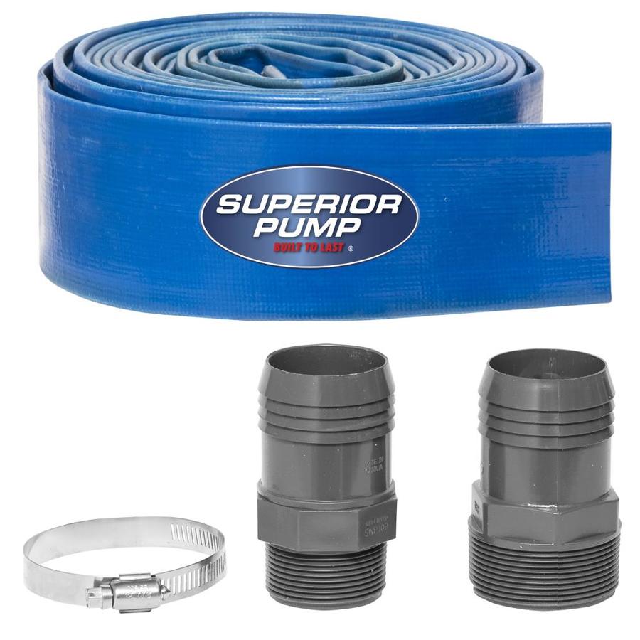 Superior Pump 25 Ft. LayFlat Discharge 2 in. Hose Kit in the Water