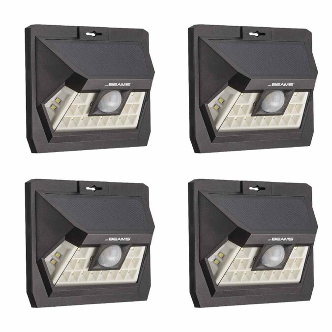 Mr Beams 4-Pack Black Solar Integrated LED Path Light with Motion