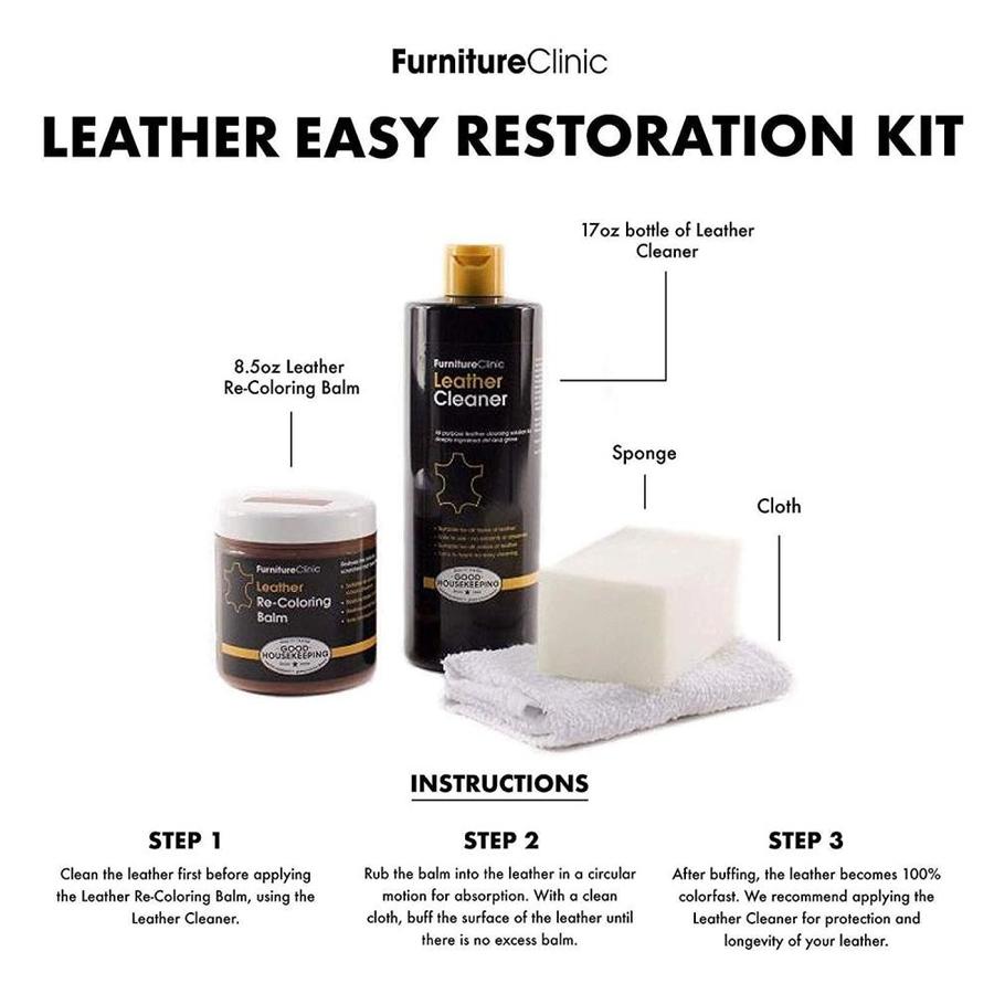 Furniture Clinic Easy Leather Restoration Kit Black in the Furniture