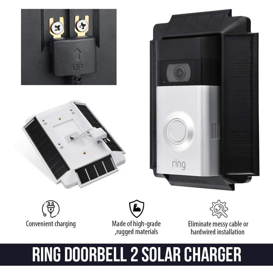 ring solar wasserstein doorbell charger camera accessories security mount lowes panel gen 2nd battery pack