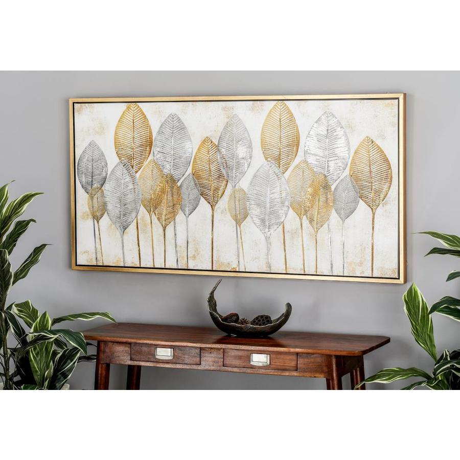 Cosmoliving By Cosmopolitan Large Rectangular Gold And Silver Leaves 