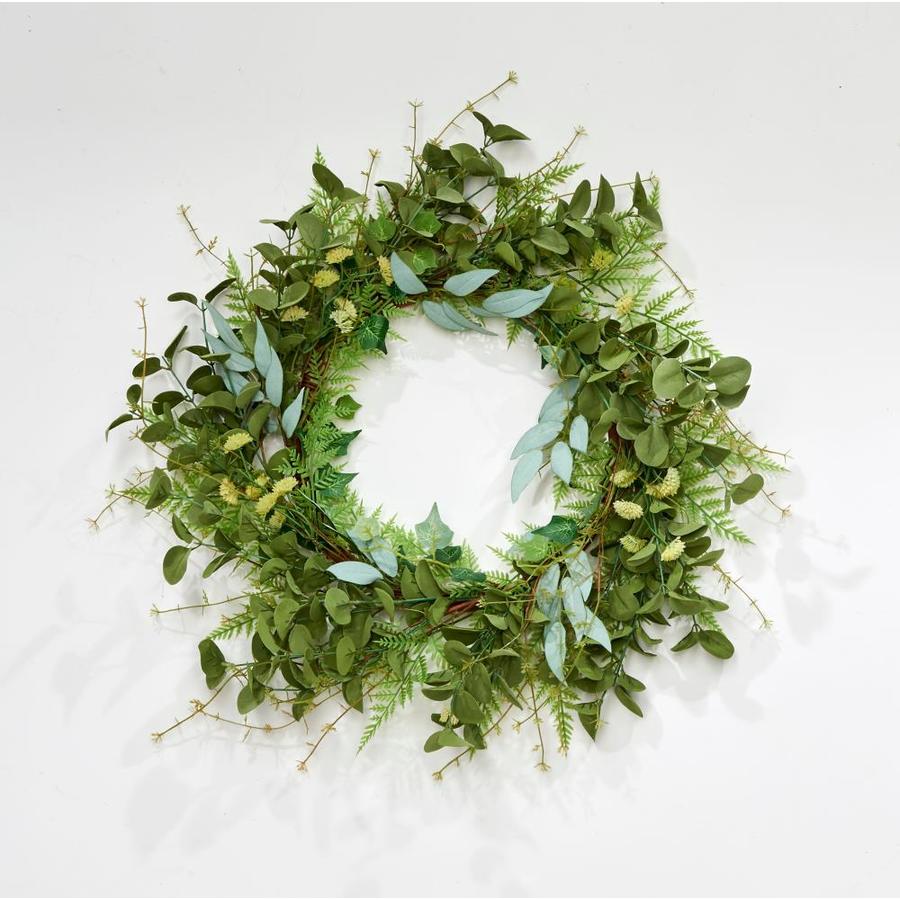 Worth Imports 24 In Mixed Green Foliage And Eucalyptus Wreath In The