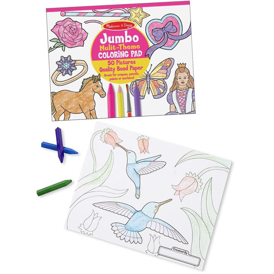 Melissa & Doug Jumbo MultiTheme Coloring Pad, 11 in. x 14 in., Pink