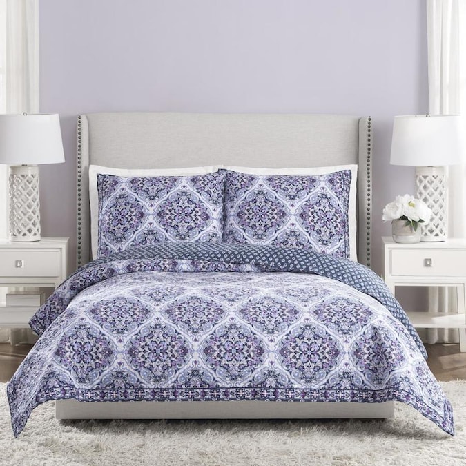 Vera Bradley Regal Rosette Purple Full/Queen Quilt Set in the Bedding Sets department at Lowes.com