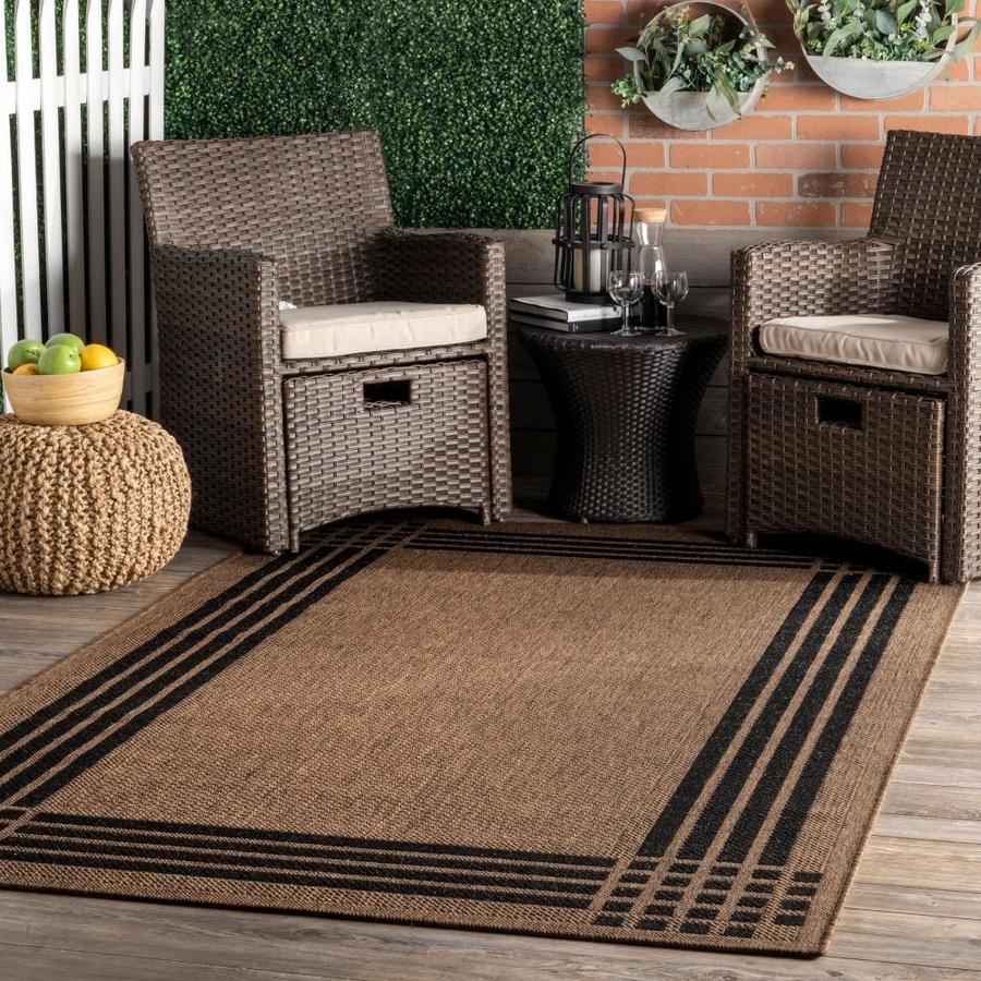 nuLOOM 5 x 8 Brown Indoor/Outdoor Geometric Area Rug in the Rugs