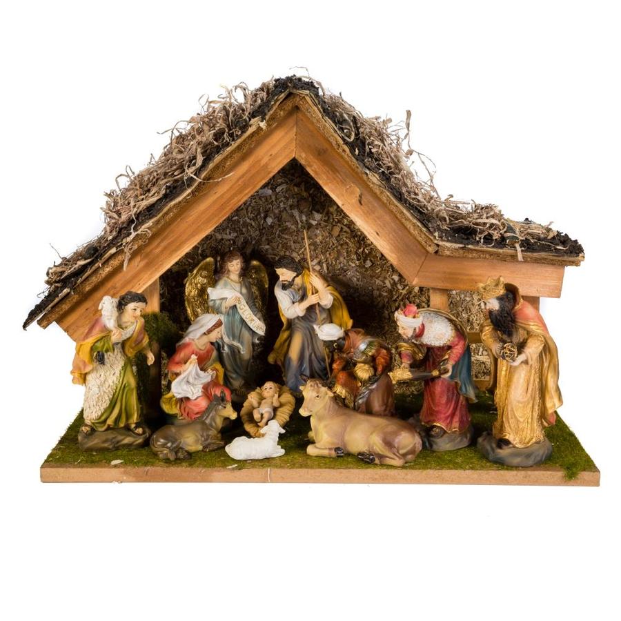 Kurt S. Adler Kurt Adler 12-in Nativity Set With Stable And 10 Figures ...