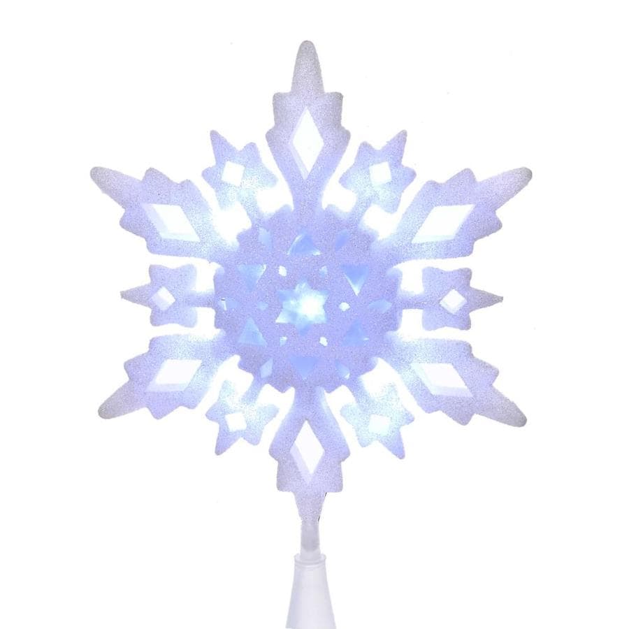 Kurt S. Adler 10-in Snowflake White/Blue White Christmas Tree Topper in