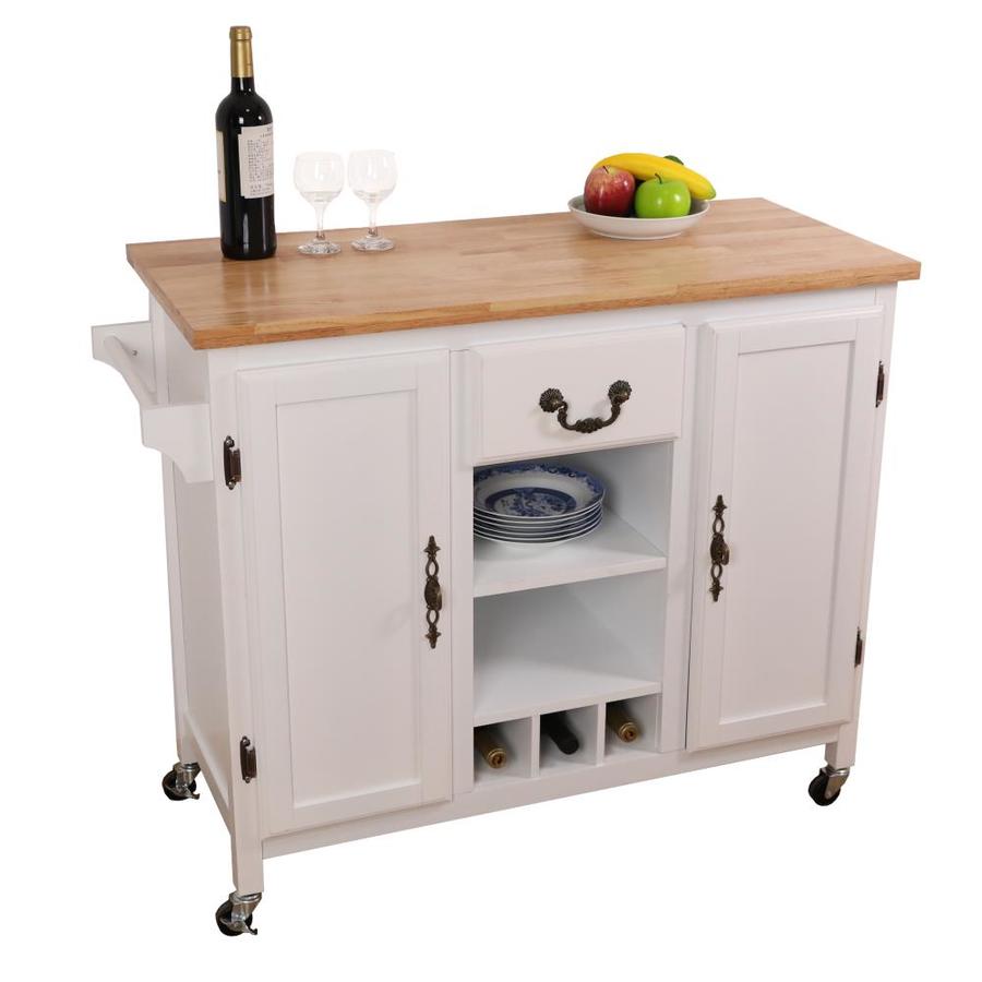Basicwise Wooden Kitchen Island Trolley In The Kitchen Islands Carts Department At Lowes Com