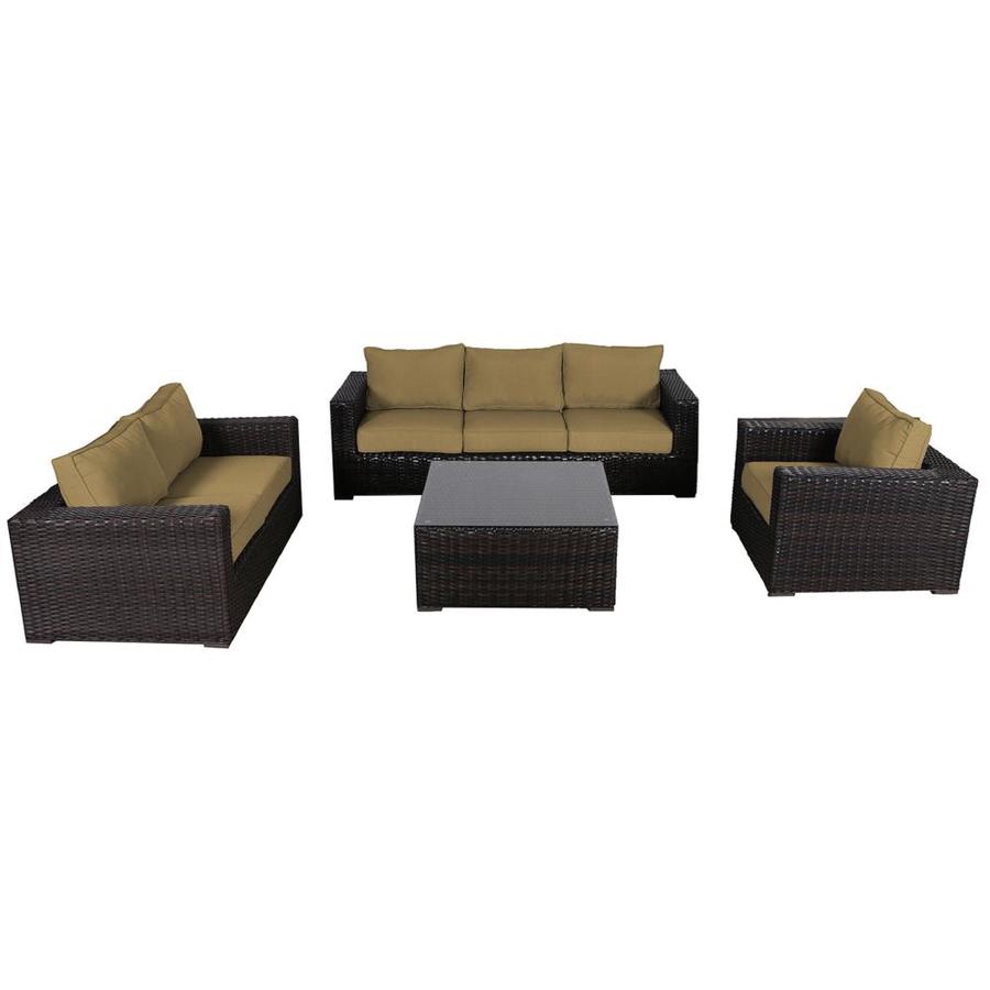 Teva Furniture Santa Monica Outdoor Patio Deep Seating Chairs With Sunbrella Cushions Heather In The Patio Conversation Sets Department At Lowes Com