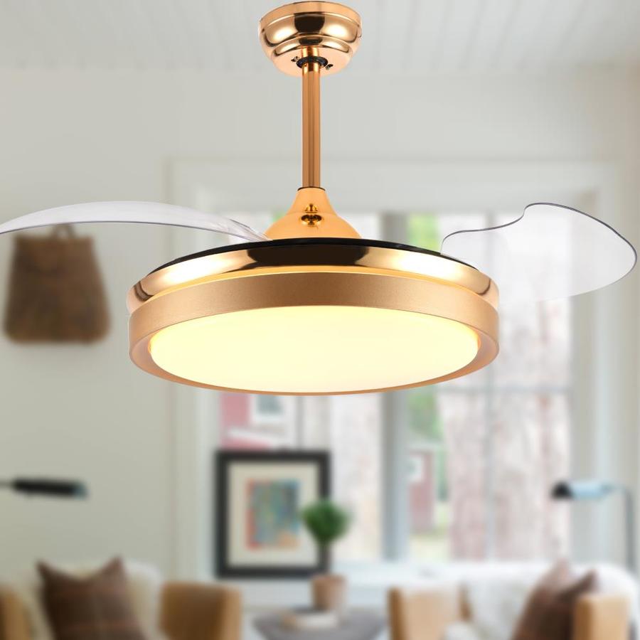 Bella Depot Retractable Ceiling Fan 42 In French Gold Led Indoor