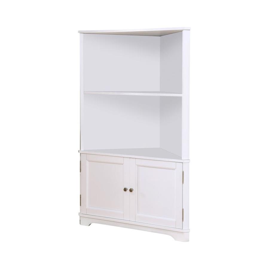 Furniture Of America Hyannis White Wood 2 Shelf Corner Bookcase In The Bookcases Department At Lowes Com