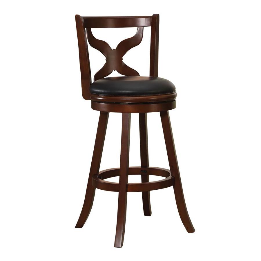 Furniture of America Hockley Dark Cherry 29-in Padded Bar Stool in the
