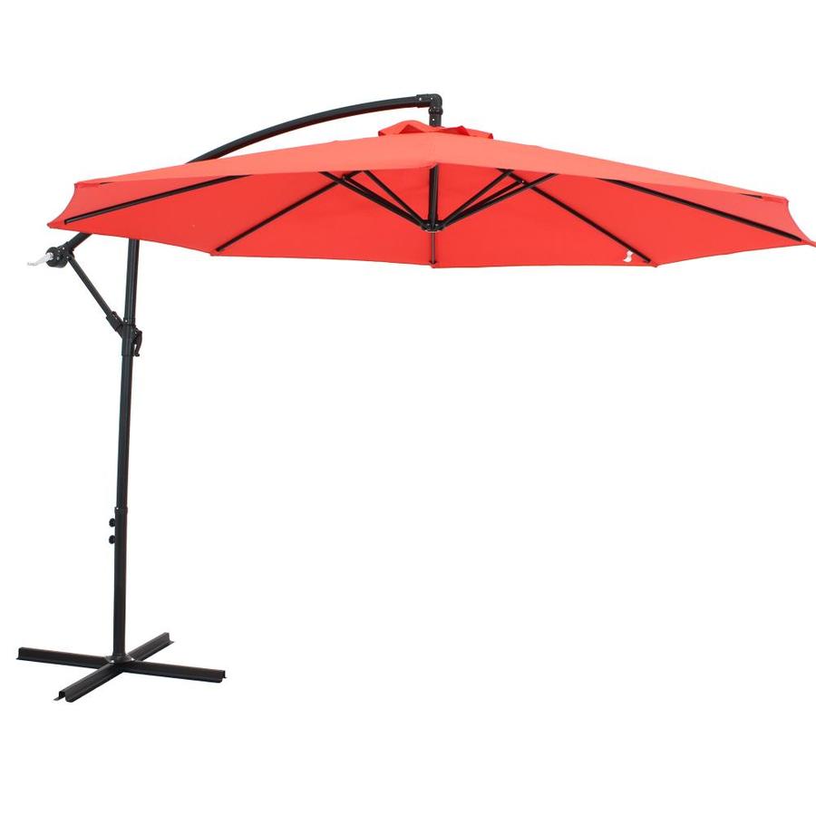 Sunnydaze Decor 126 Ft Octagon Red With Red Steel Frame Offset Patio Umbrella In The Patio Umbrellas Department At Lowes Com