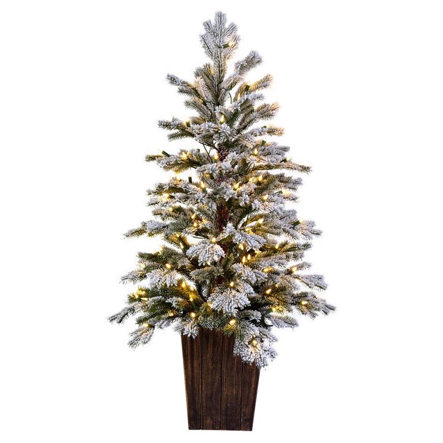 Vickerman 2.5-ft Pre-Lit Traditional Flocked White Artificial Christmas