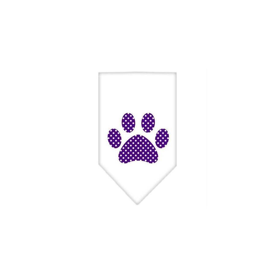 Small Mirage Purple Swiss Dot Paw Screen Print Dog Bandana Purple