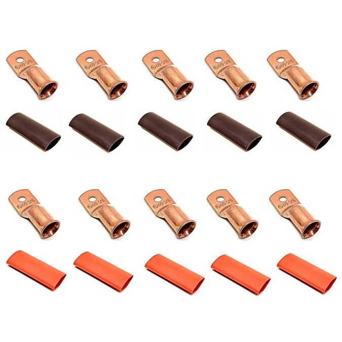 WindyNation 4/0 -Gauge x 5/16-in Pure Copper Cable Lugwith Dual Wall 5 16 Copper Tubing Lowes