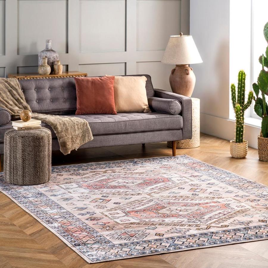 nuLOOM Revel 5 x 8 Peach Indoor Geometric Area Rug in the Rugs