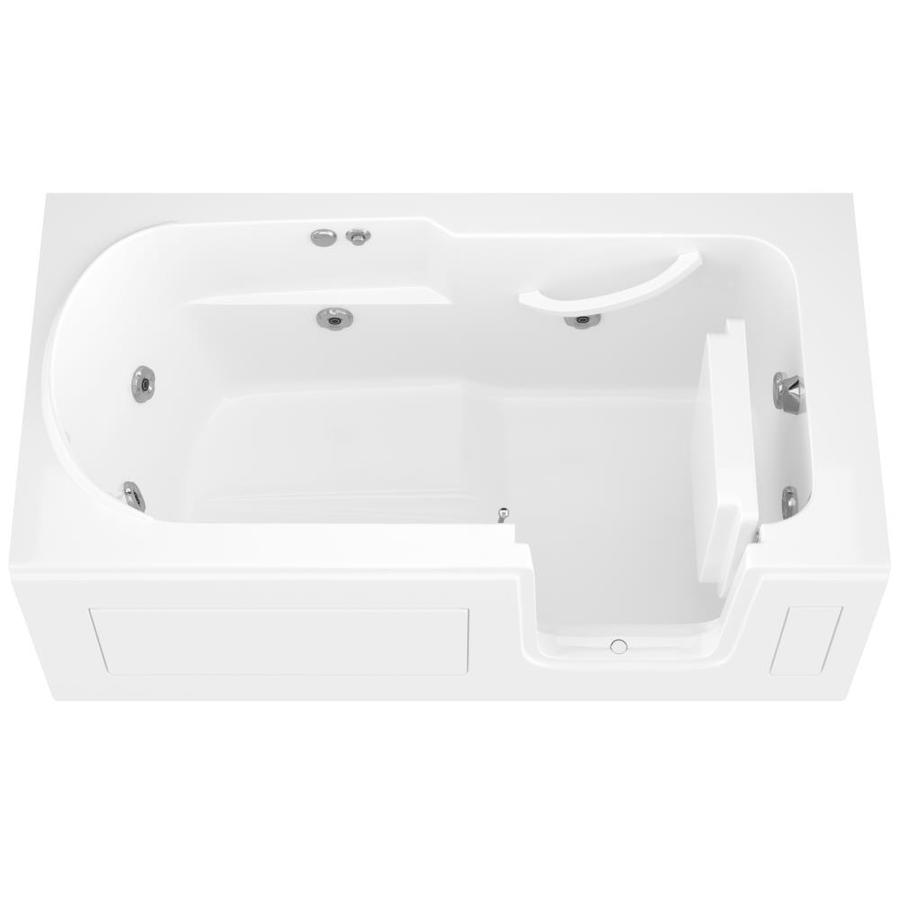 Endurance Ls Series 29 5 In W X 58 5 In L White Acrylic Rectangular Right Hand Drain Walk In Whirlpool Tub In The Bathtubs Department At Lowes Com