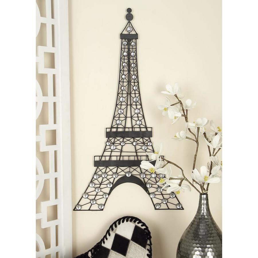 Grayson Lane Black Eiffel Tower Metal Wall Decor With Crystal Accents