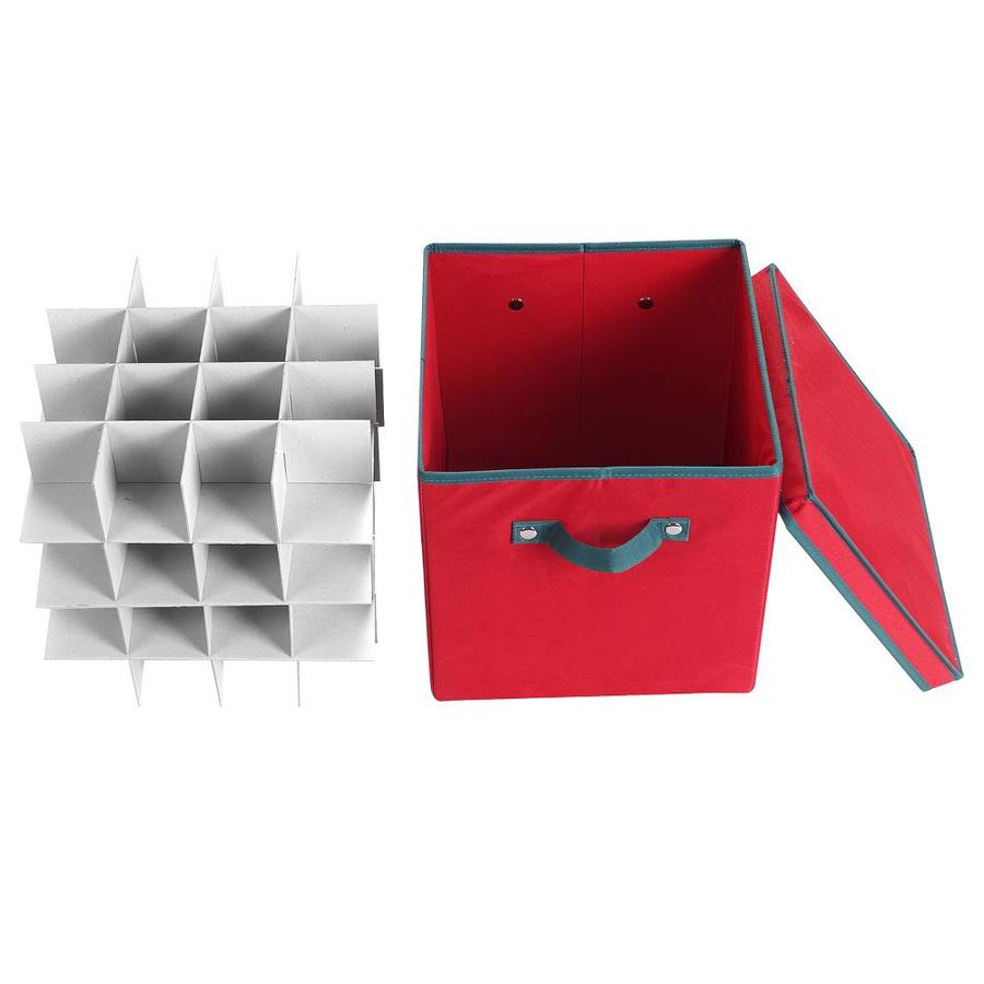 Christmas Ornament Storage Adjustable Dividers Zippered Closure With Two
