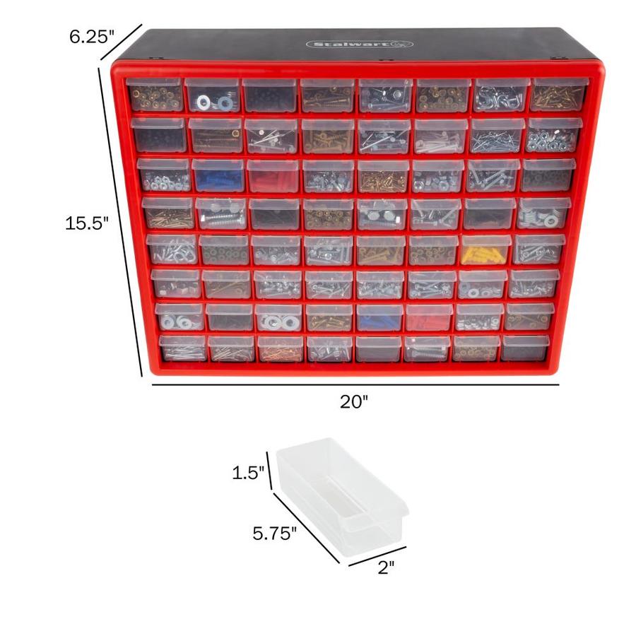 Fleming Supply 64 Drawer Storage Plastic Compartment Organizer