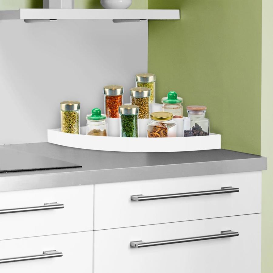 White Slim Rolling Cabinet Storage Bin Polypropylene Kitchen Pantry Organizer