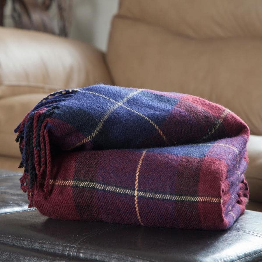 blue tartan throw blanket