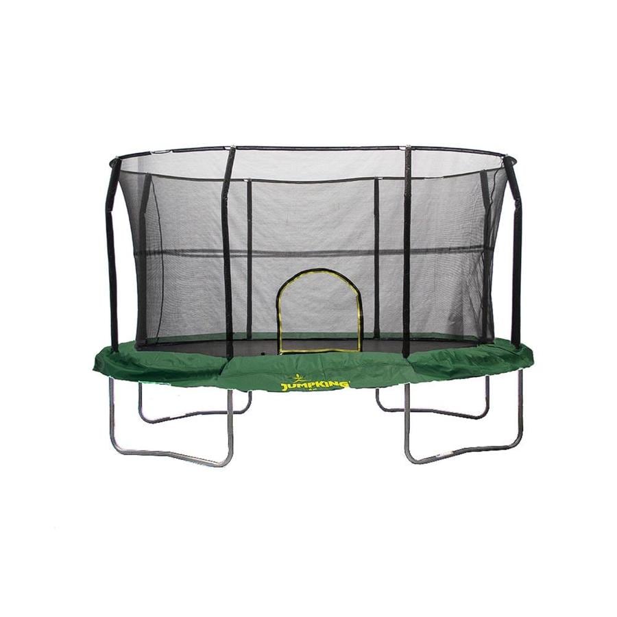 Jumpking Oval 8 Ft X 12 Ft Trampoline With Solid Green Pad In The Trampolines Department At Lowes Com