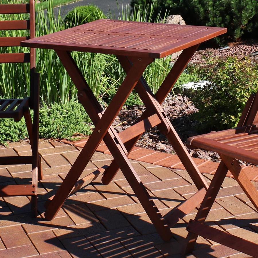 Sunnydaze Decor Sunnydaze Meranti Wood Folding Square Bistro Table In