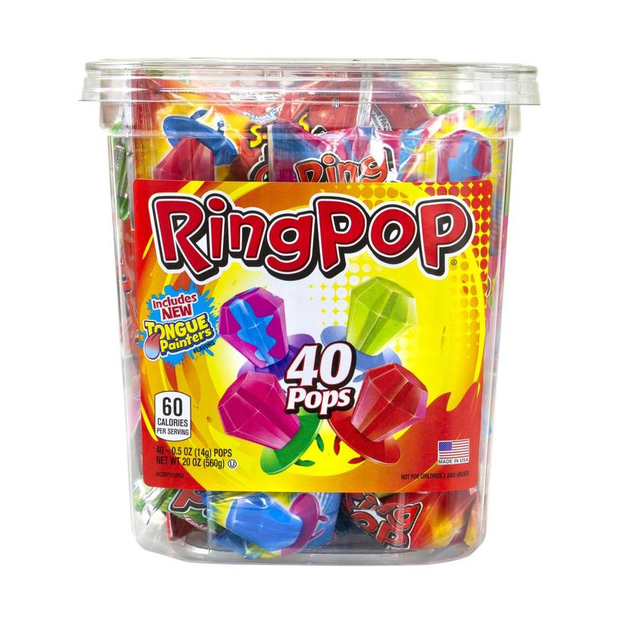 Ring Pop Ring Pop Individually Wrapped Lollipop Candy, 40 Bulk Tub in