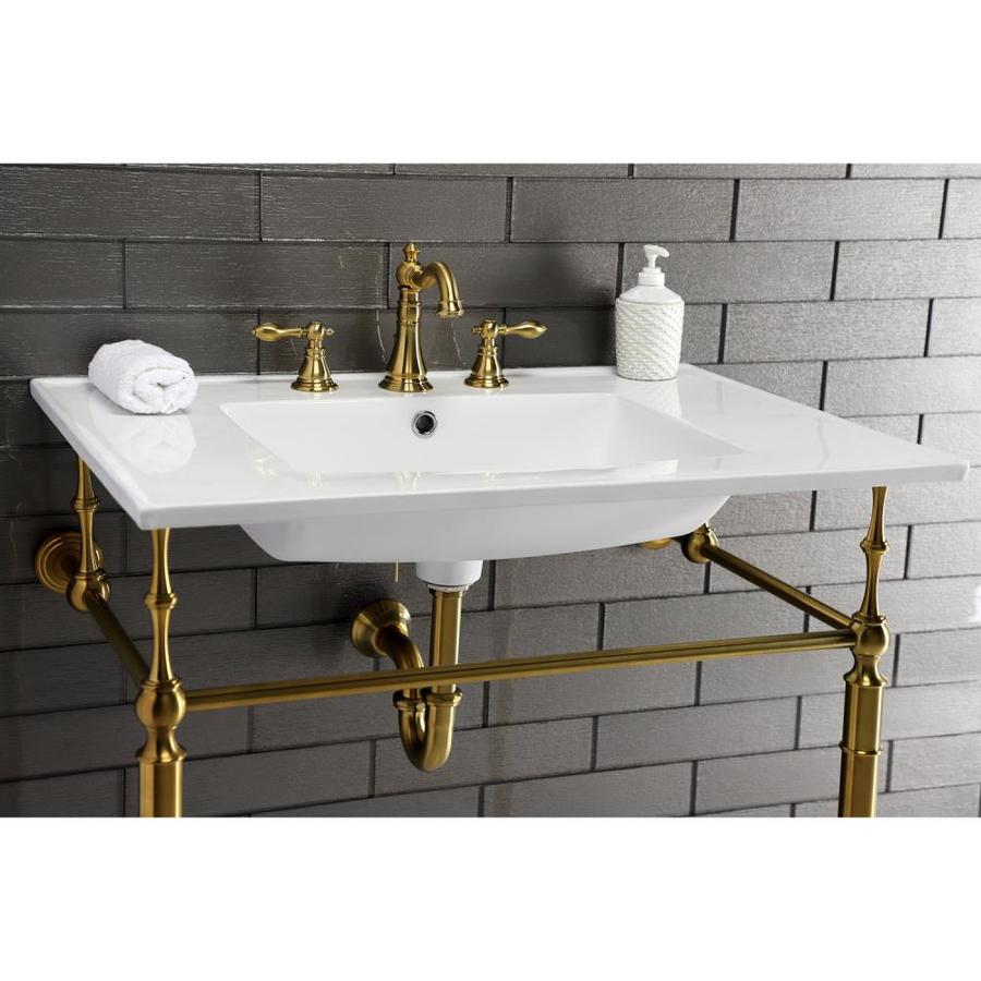 Kingston Brass Edwardian Brushed Brass Bathroom Console Legs in the