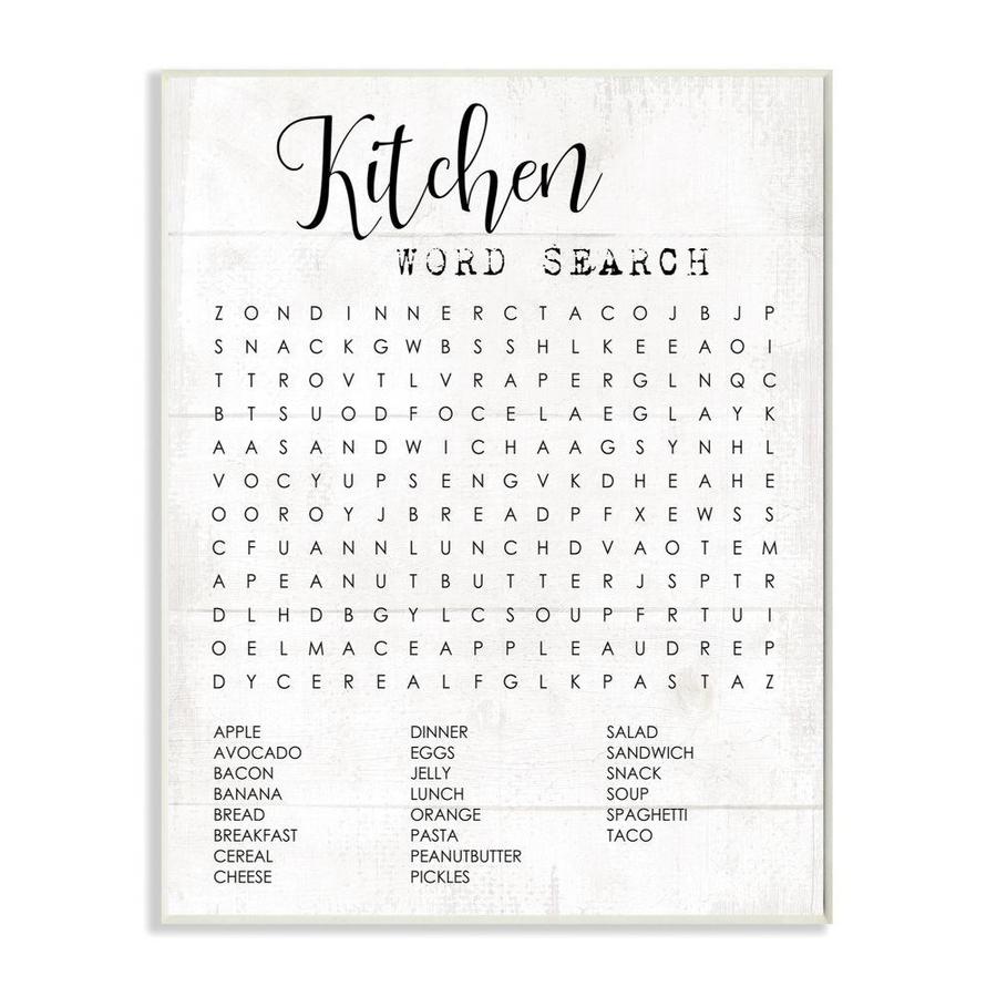 Stupell Industries Stupell Industries Kitchen Word Search Family Word Design Wall Plaque Art 10 X 0 5 X 15 In The Wall Art Department At Lowes Com