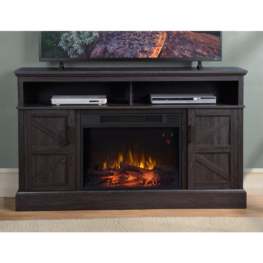 Homestar TV Stand with Builtin Fireplace Dark Oak Finish in the TV