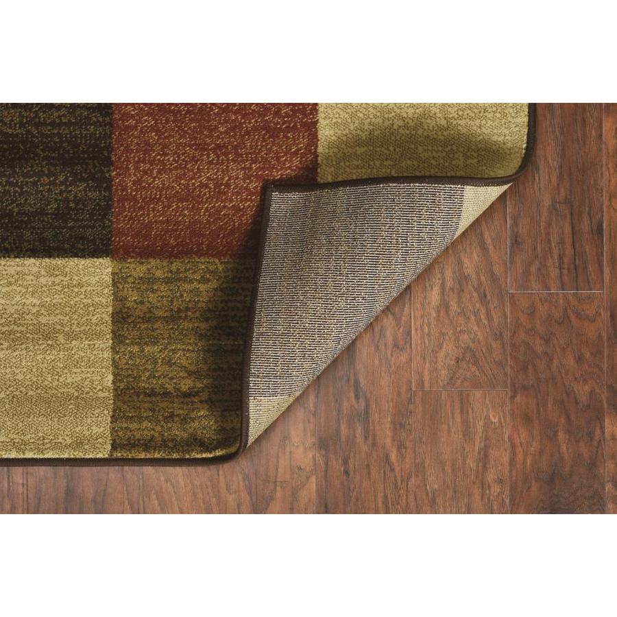 KAS Rugs KAS Lifestyles Beige Squares Rug in the Rugs department at