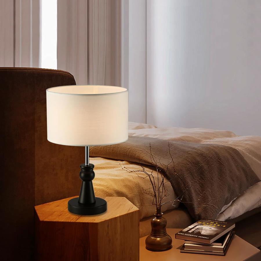 Cedar Hill Dark Bronze Table Lamp with Fabric Shade in the Table Lamps