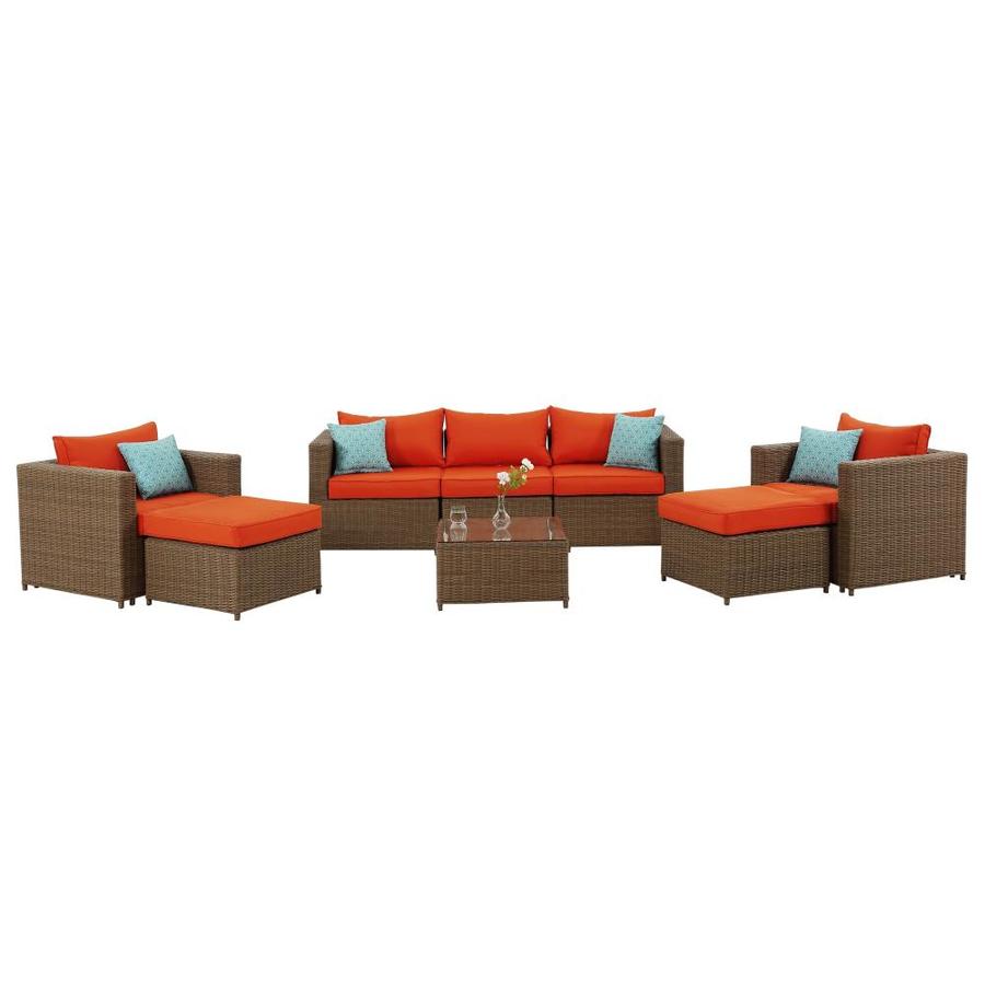 orange wicker patio furniture