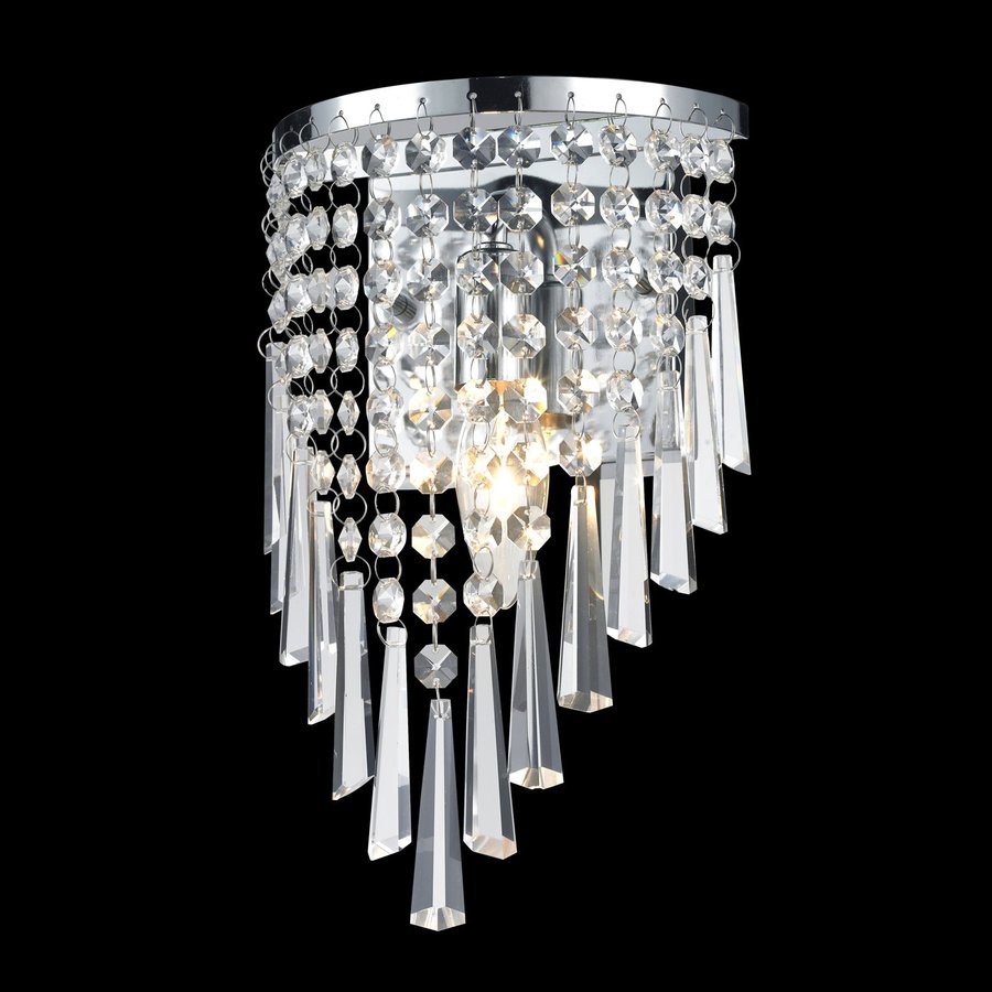 Shop Z-Lite Tango 6.75-in W 1-Light Chrome/Crystal Crystal Hardwired Wall Sconce at Lowes.com