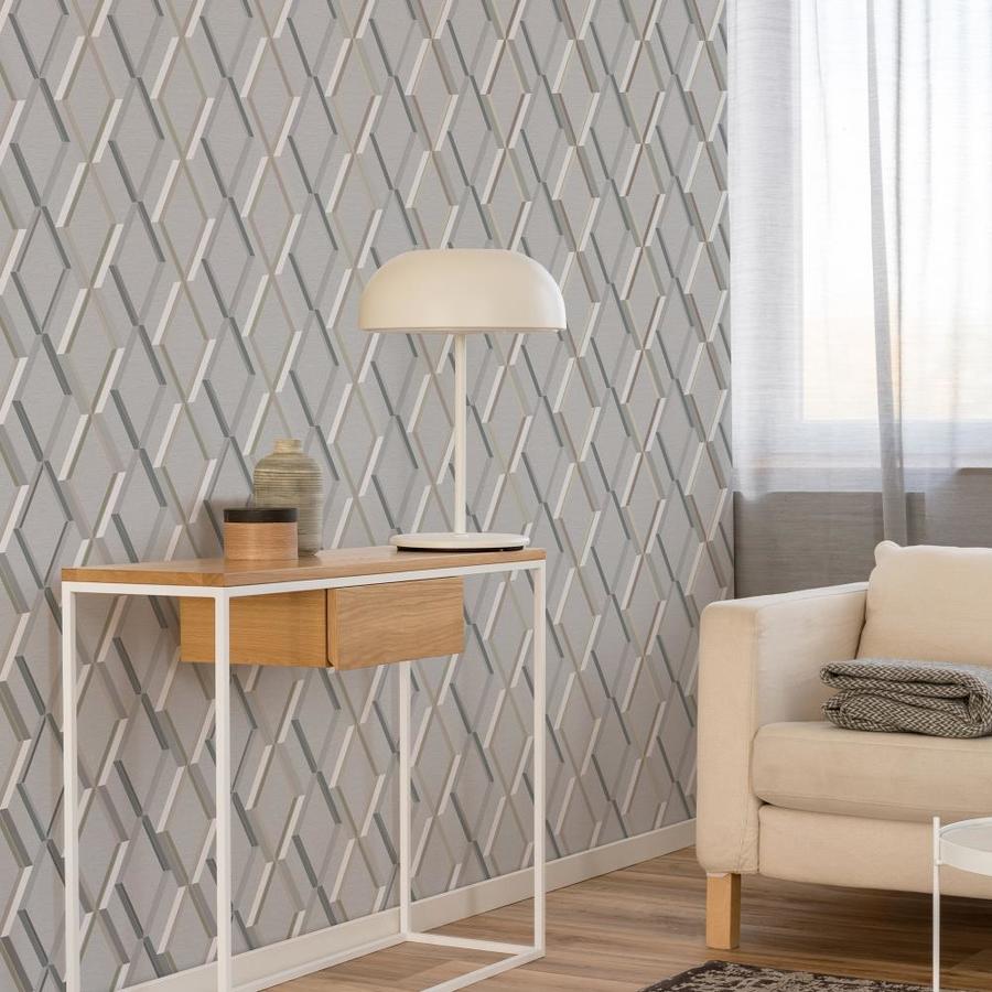 Superfresco Easy Prestige 56-sq Ft Grey Vinyl Textured Geometric ...