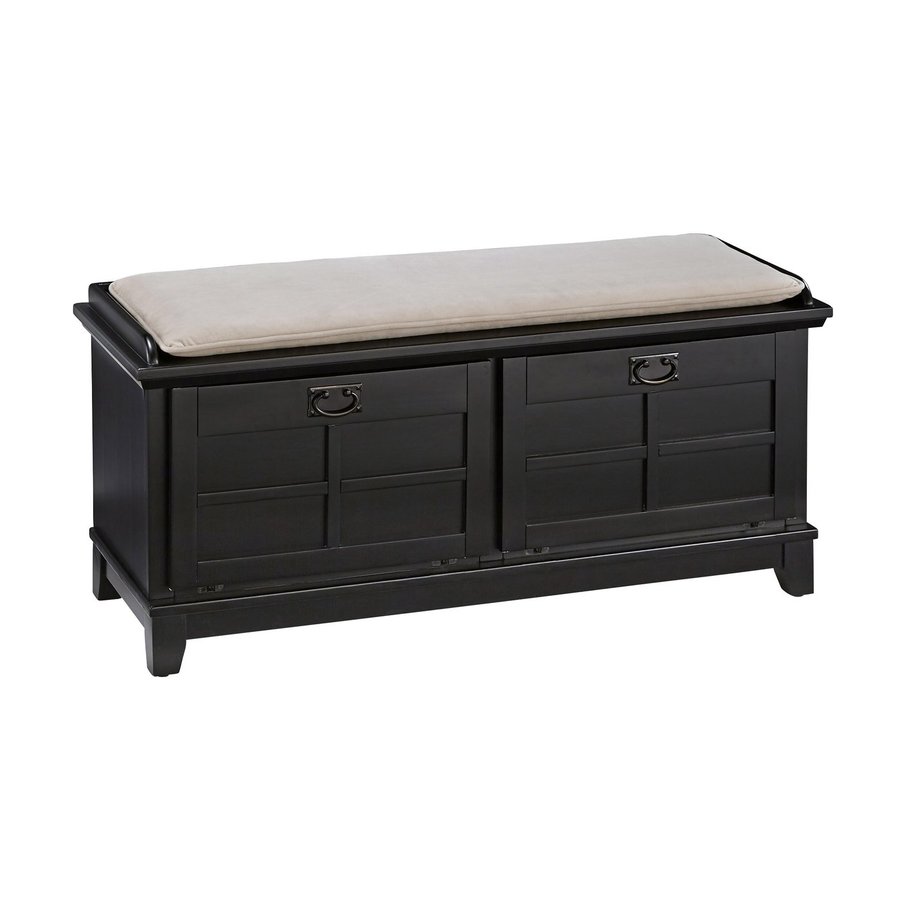 Home Styles Arts And Crafts Black Indoor Entryway Storage Bench At